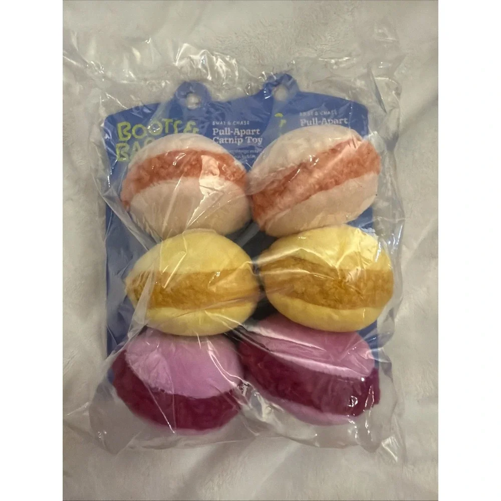 Boots & Barkley Macaron Pull-Apart Trio Cat Toy Pack Of 2 Packages